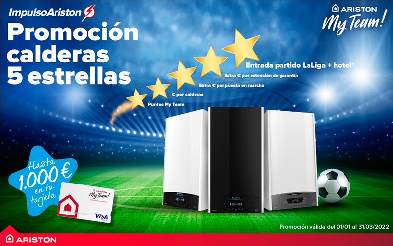 ARISTON, nueva promoción “Calderas 5 Estrellas” MY TEAM