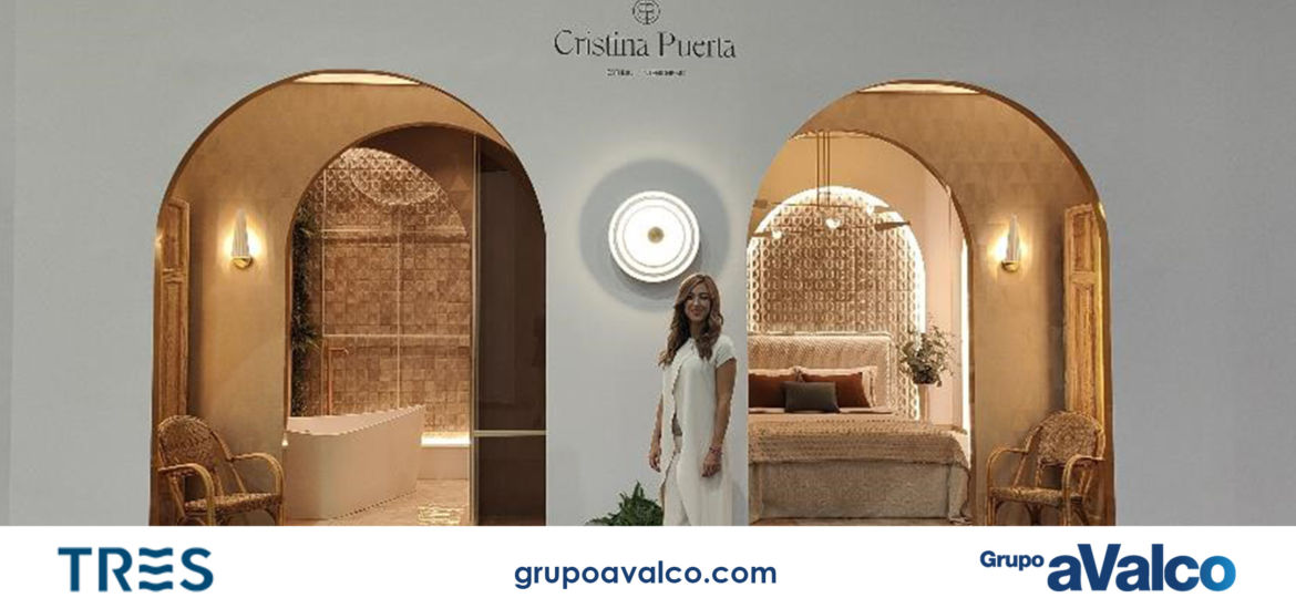 La interiorista Cristina Puerta exhibe la grifería oro mate de Tres en Marbella Design 2022