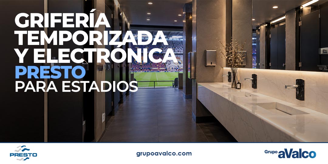 Grifería temporizada y electrónica PRESTO para estadios
